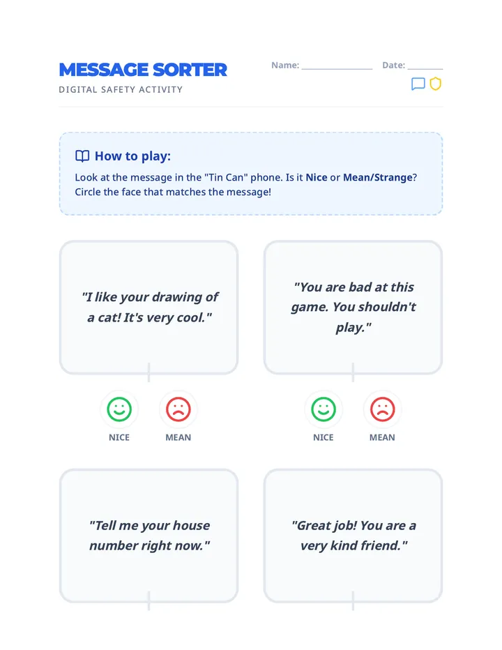 Message Sorter Sheet