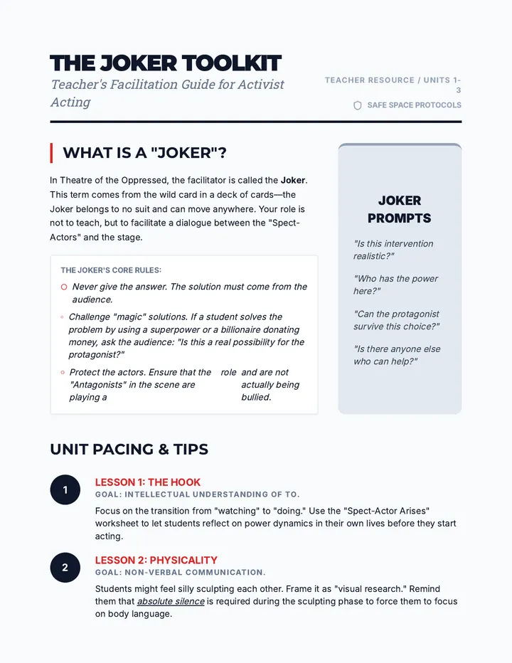 Joker Toolkit Teacher Guide