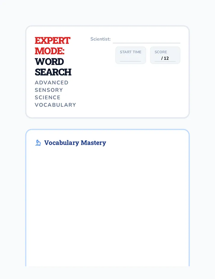 Expert Word Search Worksheet