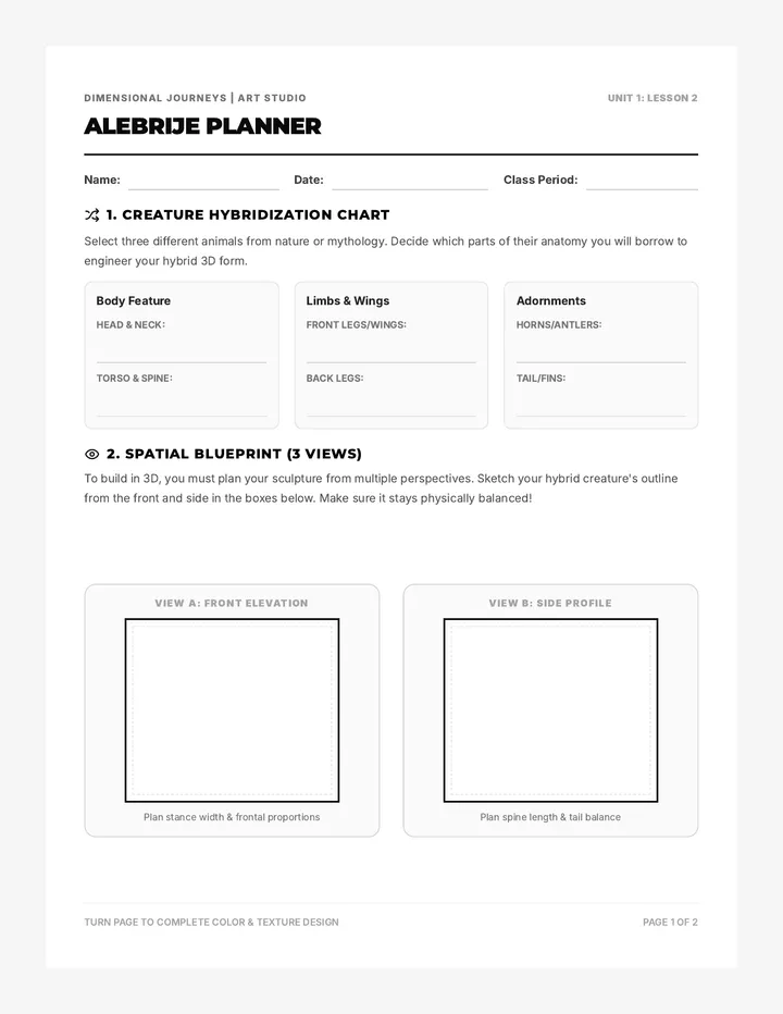 Alebrije Planning Sheet