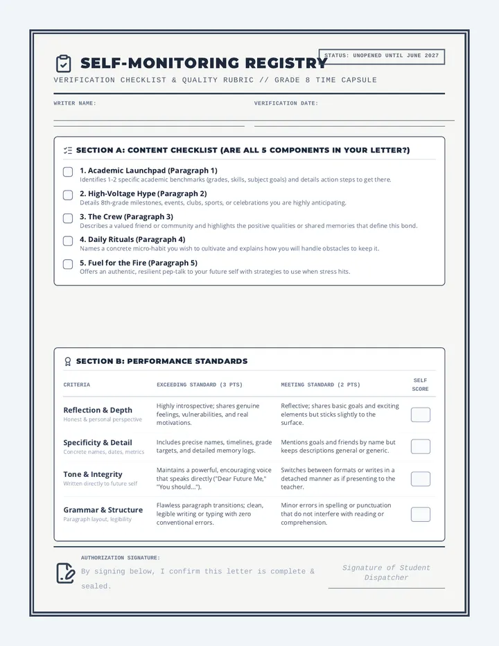 Time Capsule Checklist