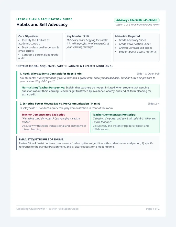 Self Advocacy Teacher Guide