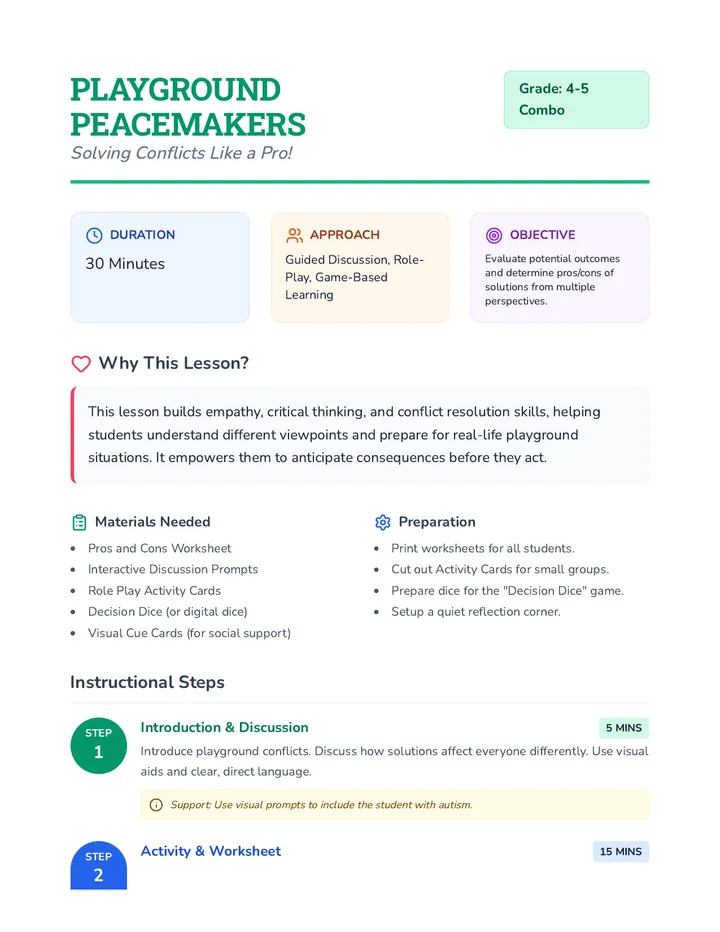 Peacemakers Lesson Plan