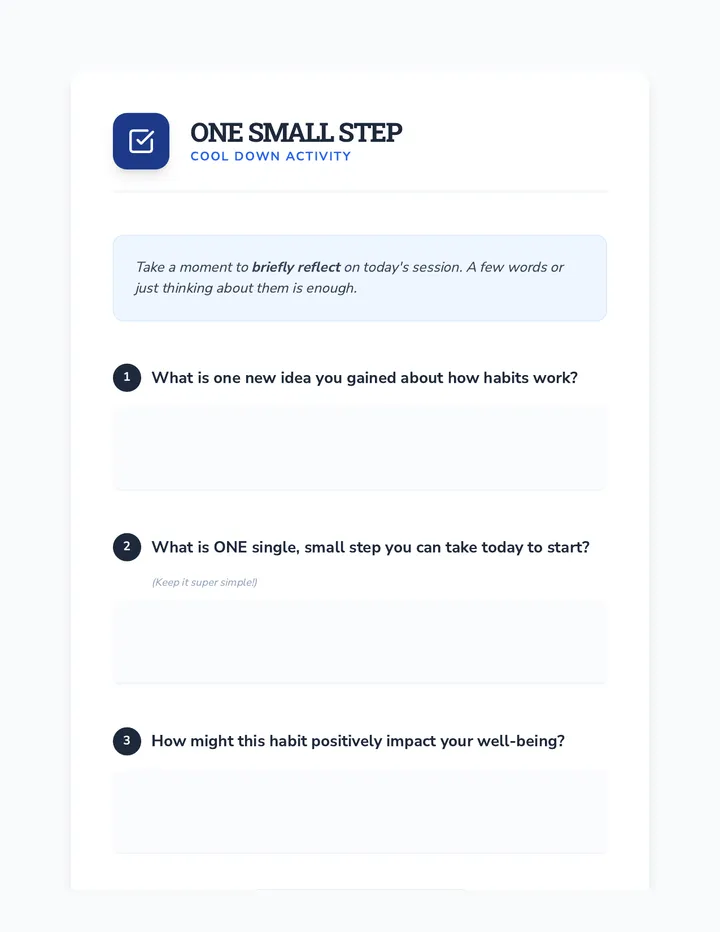One Small Step Cool Down
