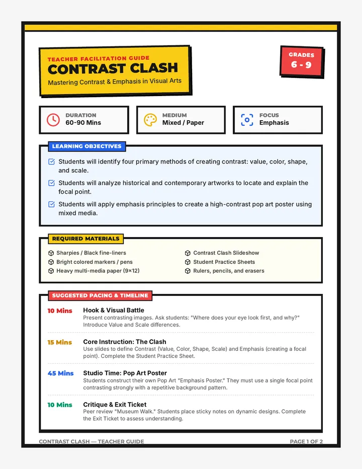 Contrast Clash Teacher Guide