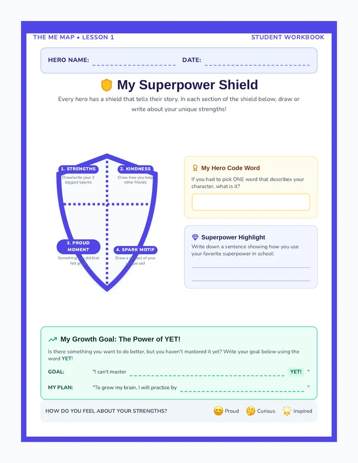 Superpower Shield Worksheet
