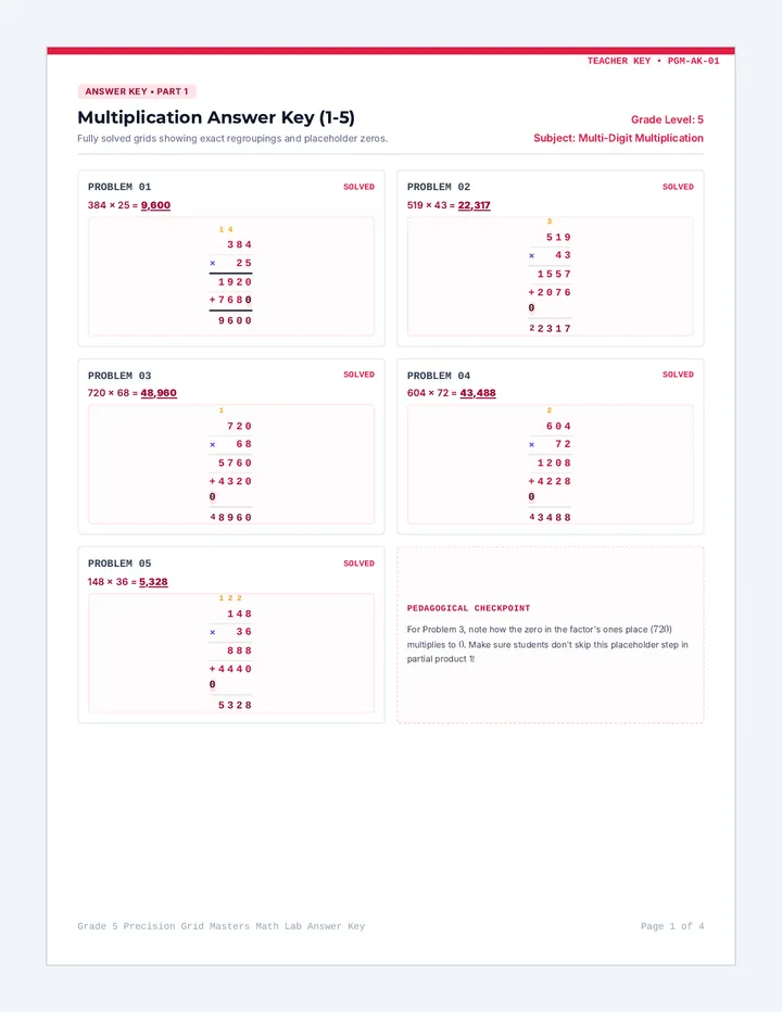 Precision Grid Answer Key