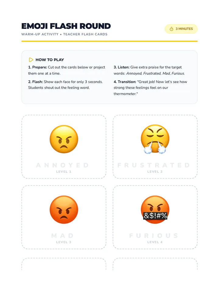 Emoji Flash Round Warm-Up Cards