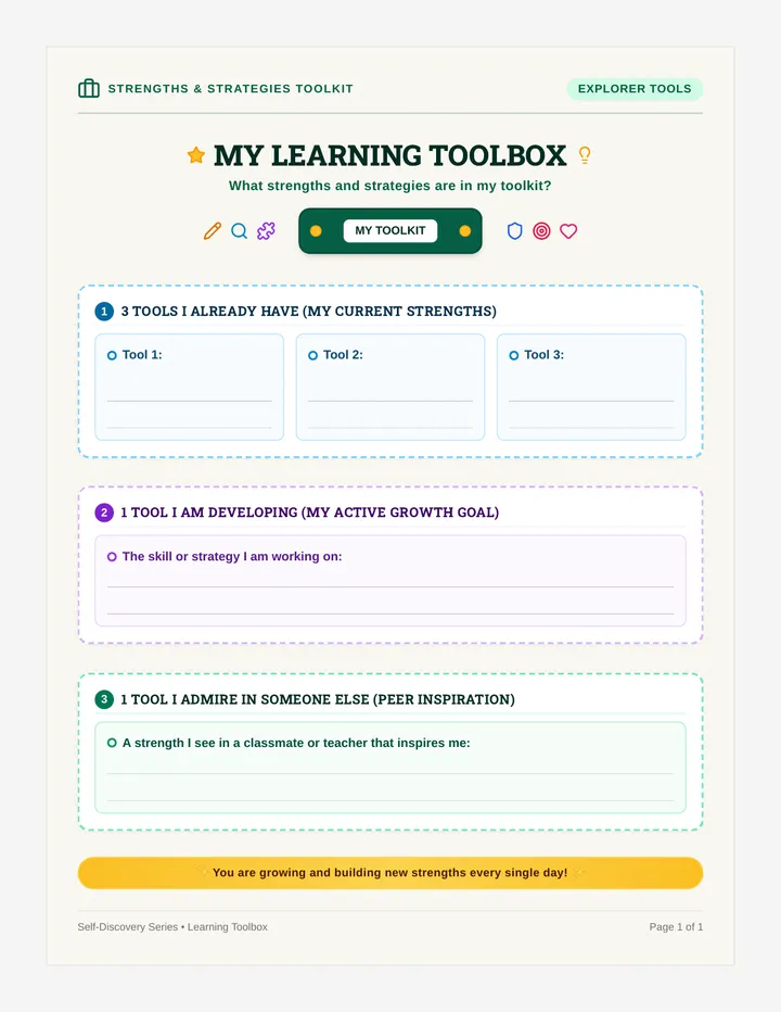Learning Toolbox Worksheet