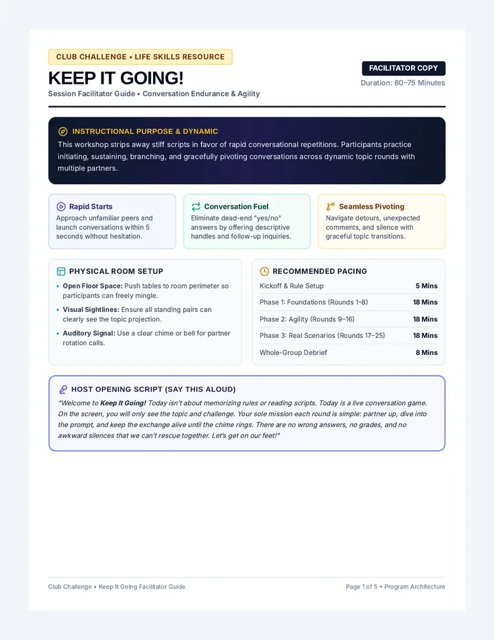 Keep It Going Facilitator Guide
