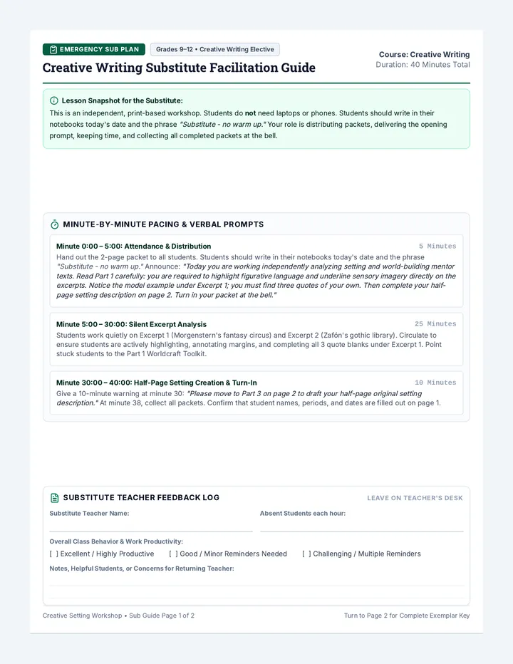 Creative Setting Sub Guide