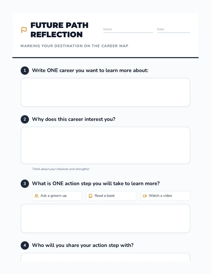 Future Path Reflection Worksheet