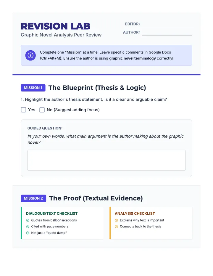 Revision Lab Guide Worksheet