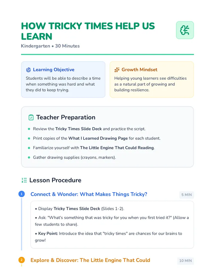 Tricky Times Lesson Plan