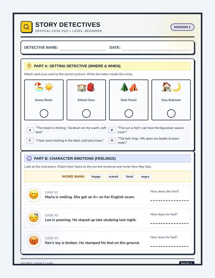Story Detective Activity Packet