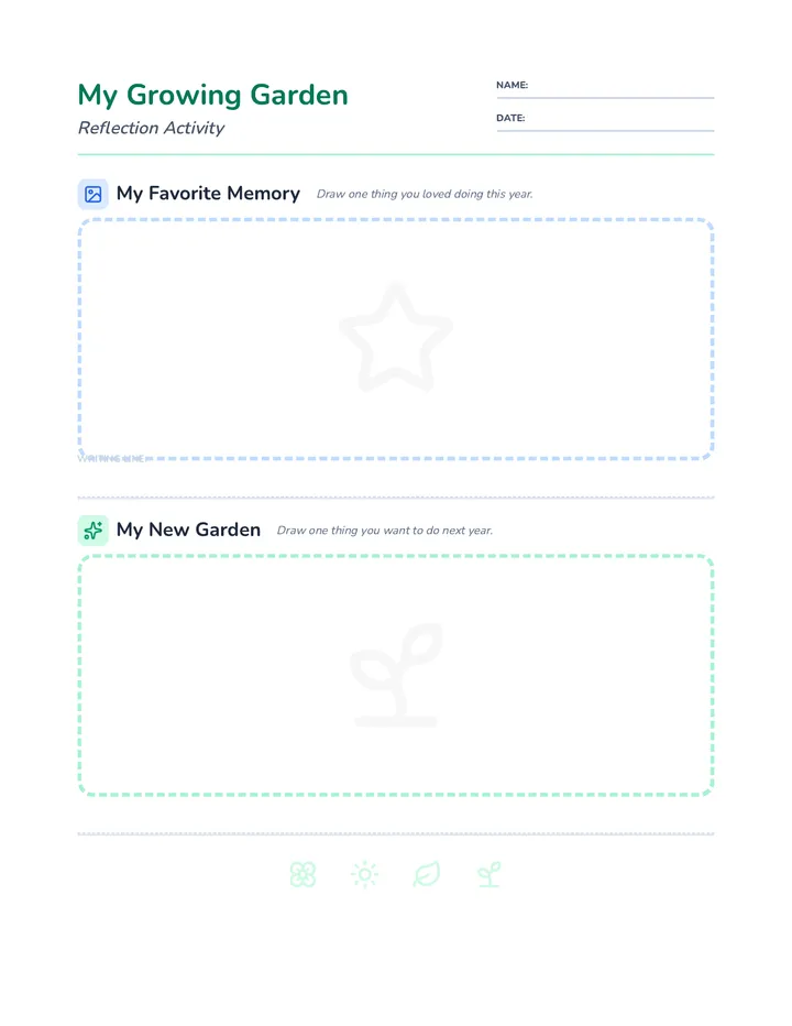 Garden Memories Worksheet