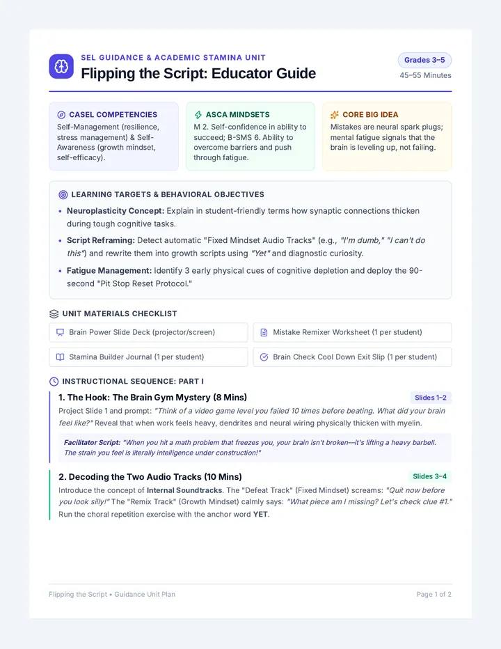 Mindset Flip Lesson Plan