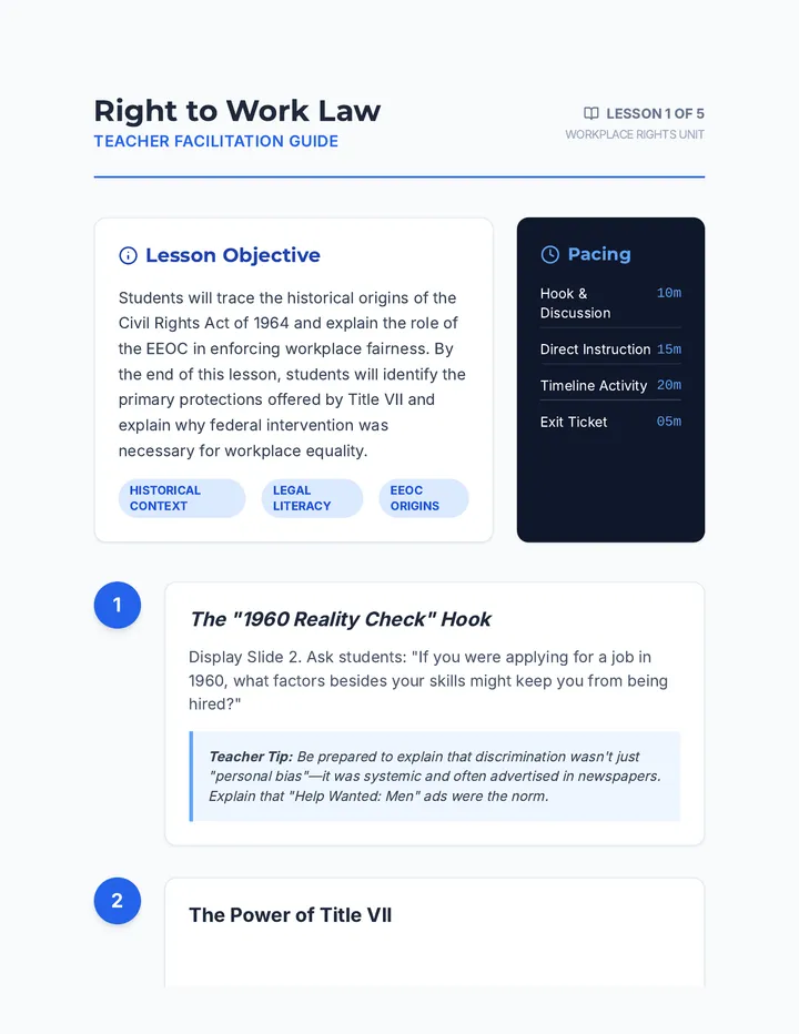 Right to Work Teacher Guide