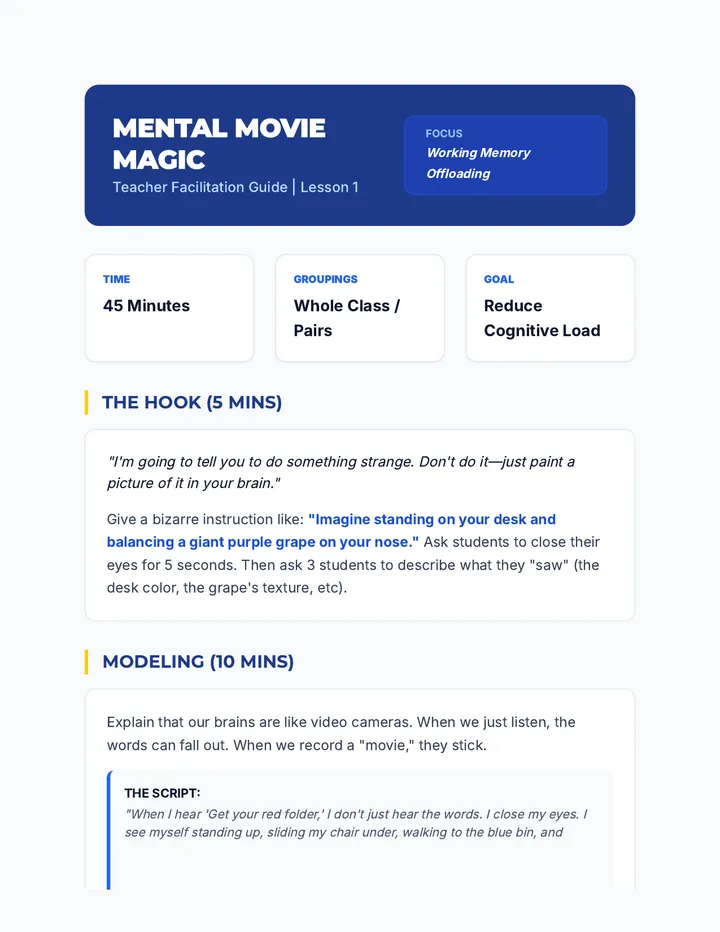 Mental Movie Facilitation Guide