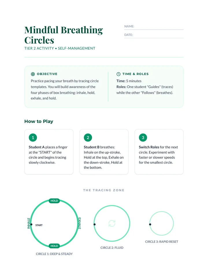 Mindful Breathing Circles Activity