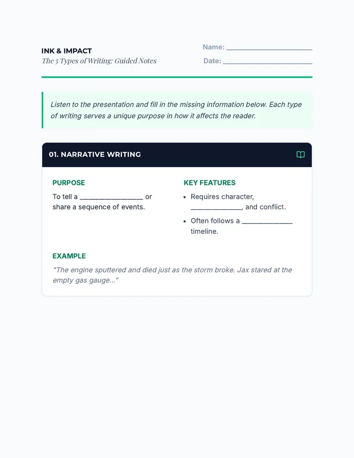 Ink and Impact Guided Notes
