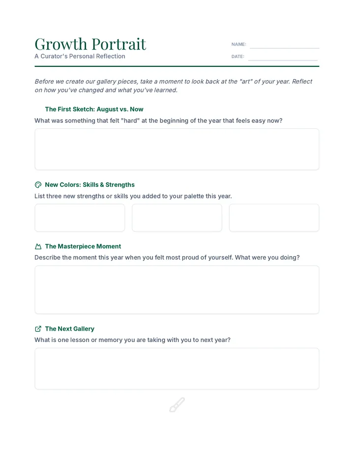 Growth Portrait Worksheet