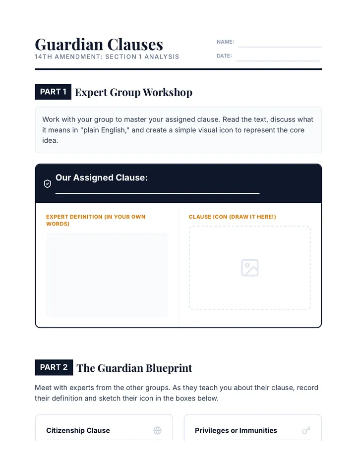 Guardian Clauses Blueprint Worksheet