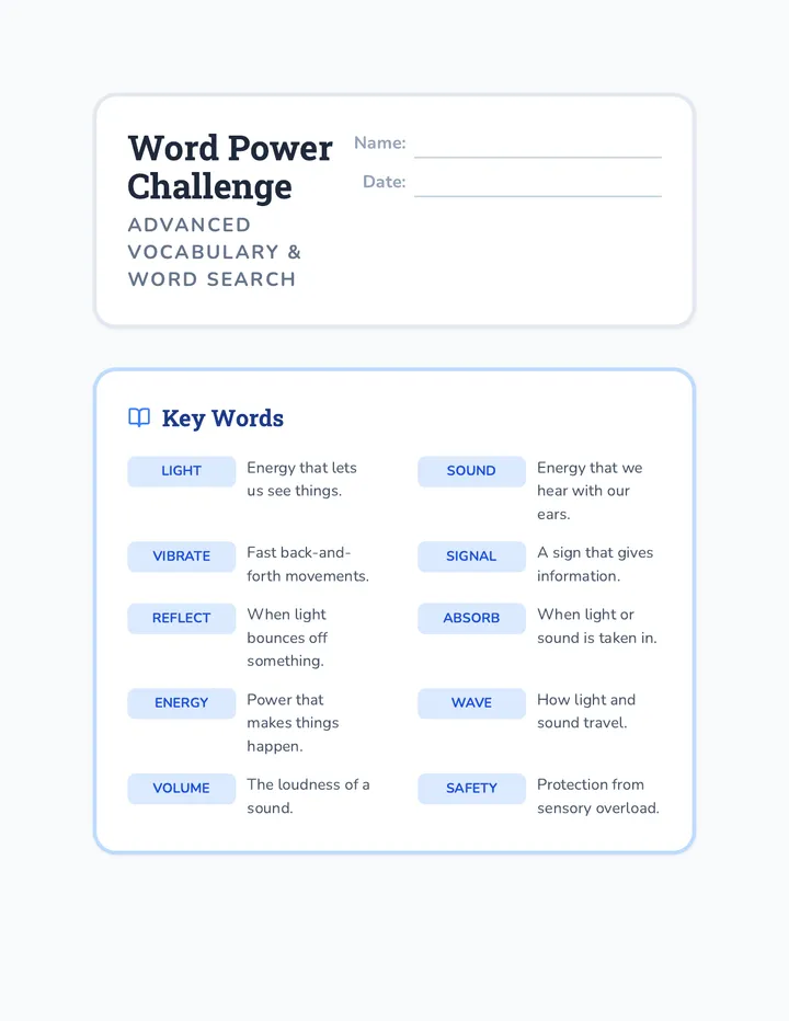 Word Power Worksheet