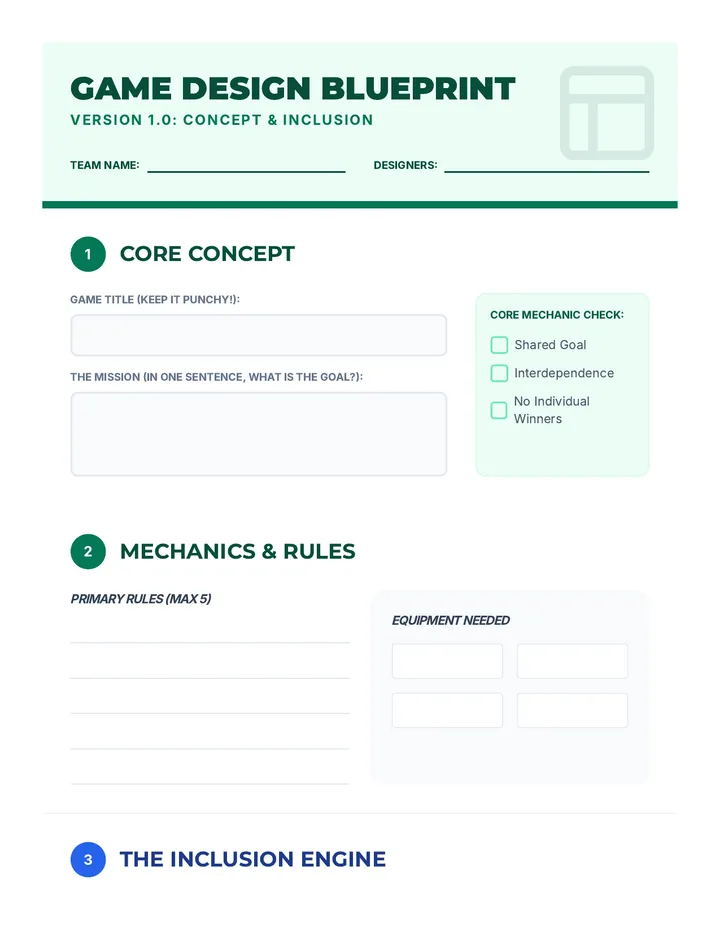 Game Blueprint Worksheet