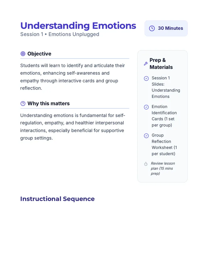 Session 1 Lesson Plan