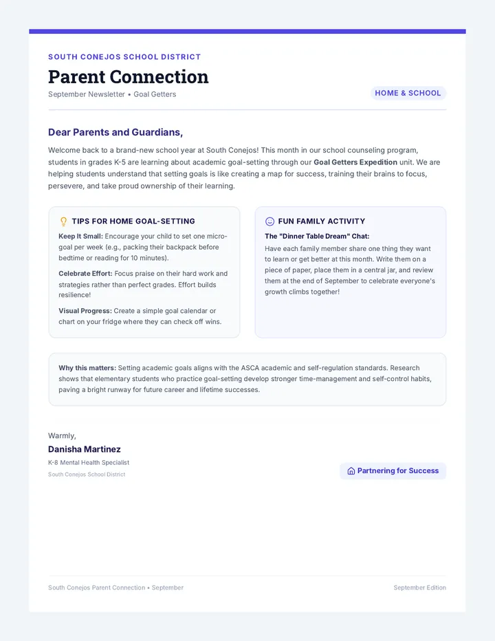 Goal Getter Newsletter