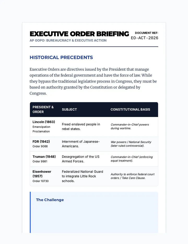 Executive Order Draft Worksheet