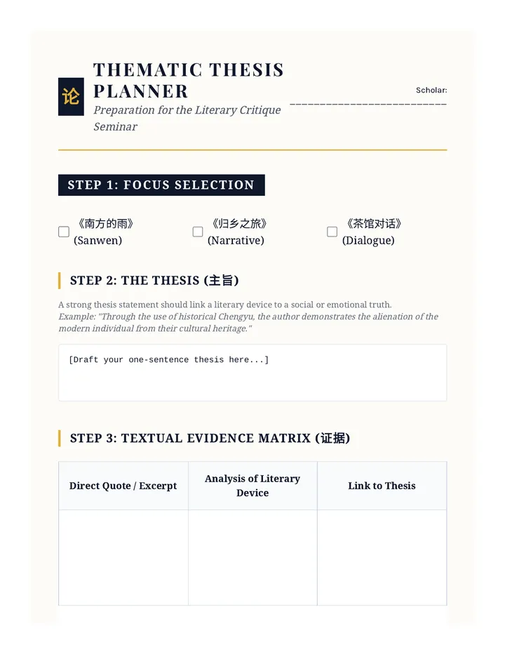 Thematic Thesis Planner