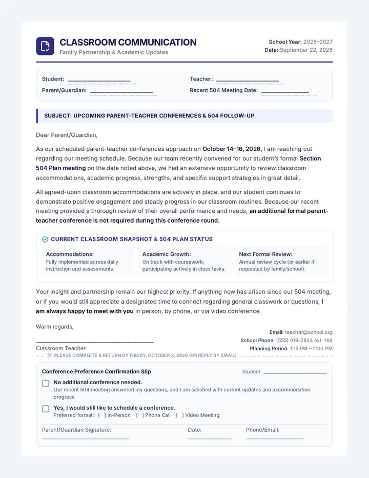 Conference Update Letter