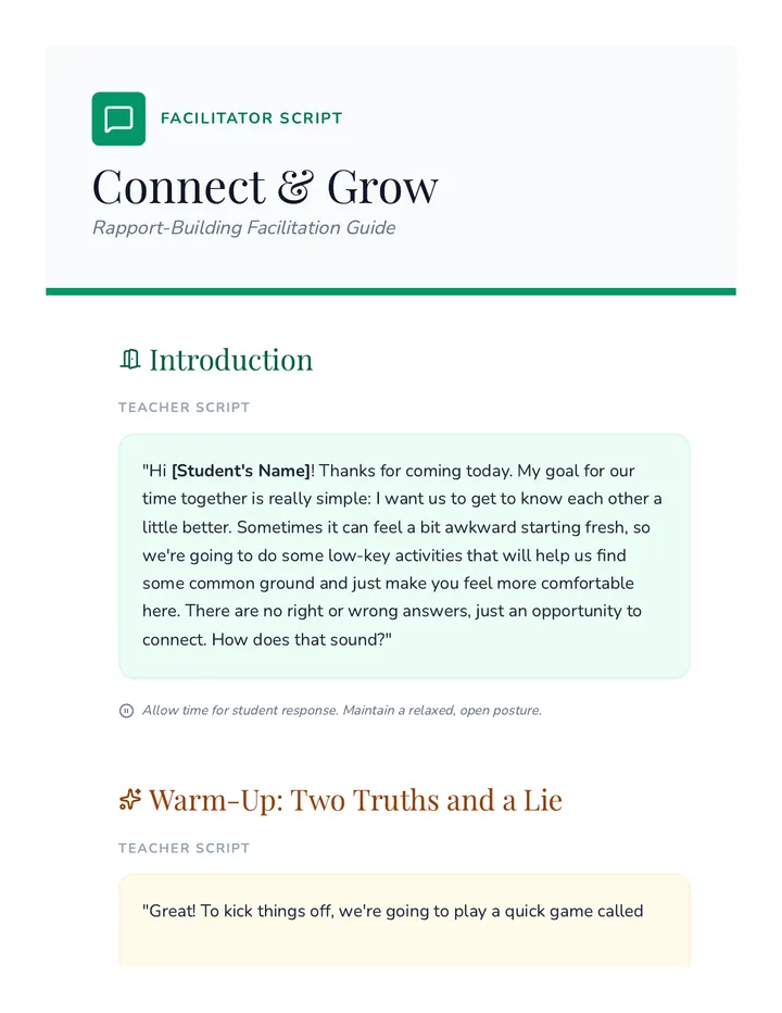 Connect and Grow Script
