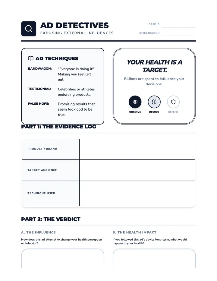 Ad Detectives Worksheet