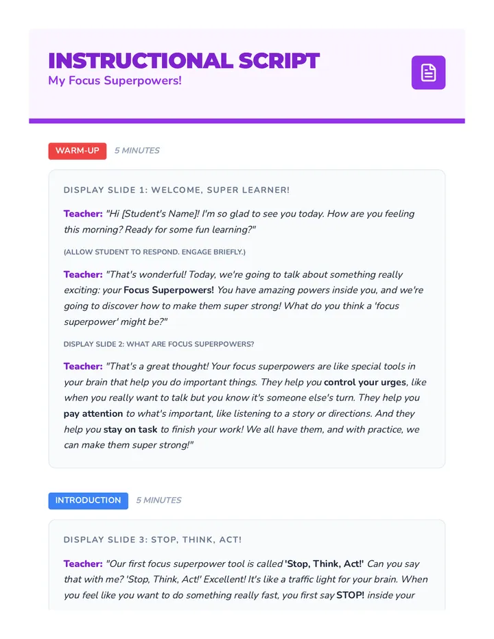 Focus Superpowers Script