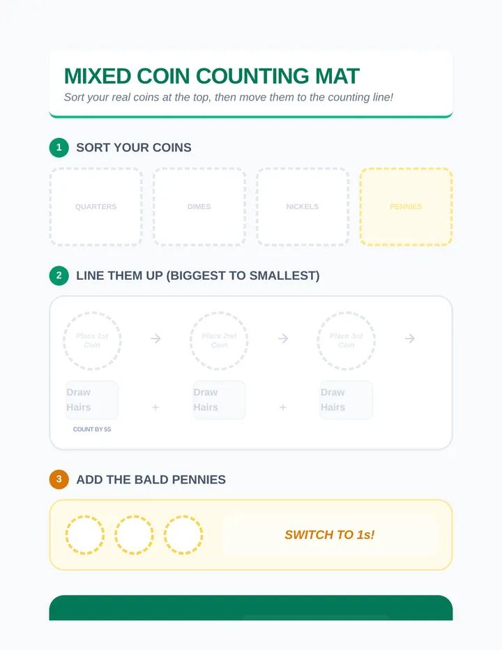 Real Coin Sorting Mat
