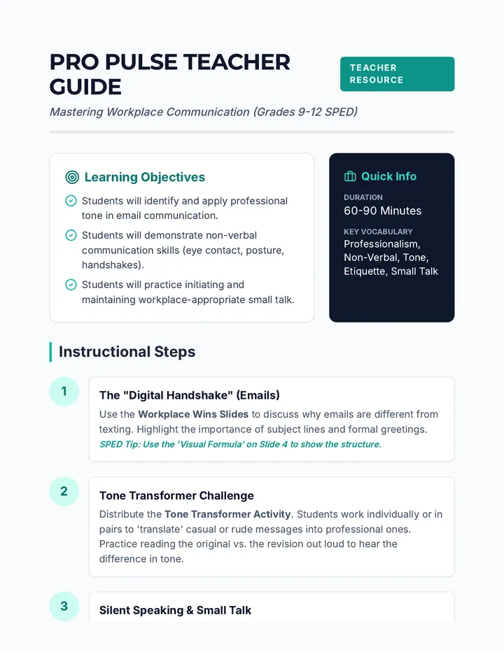 Pro Pulse Teacher Guide