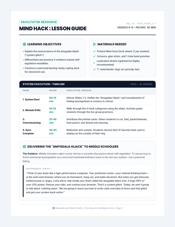 Mind Hack Teacher Guide