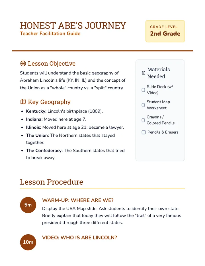 Honest Abe Teacher Guide