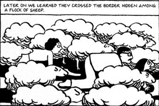 Characters hiding among sheep