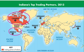Indiana's Top Trading Partners, 2013