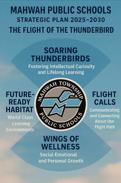 Mahwah Public Schools Strategic Plan 2025-2030 The Flight of the Thunderbird Four Frames
