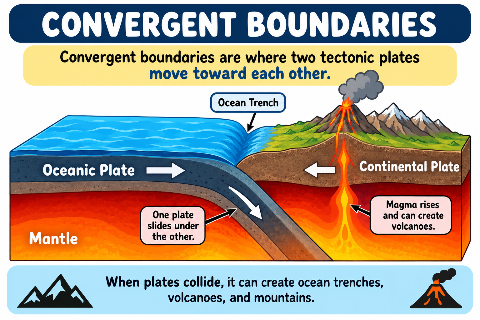 Convergent Boundaries Complete Diagram
